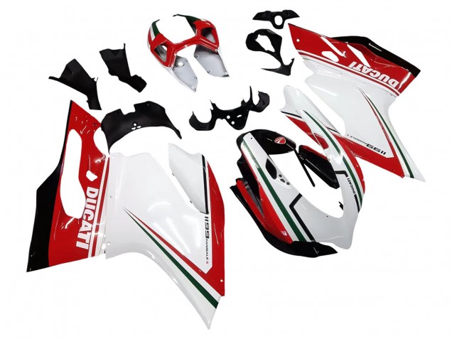 Billigste Ducati 1199 Motorrad Verkleidung 2011-2014 - Weiss Rot Grun Glanzendes Schwarz