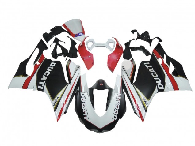 Billigste Ducati Panigale 1199 Motorrad Verkleidung 2011-2014 - Weiss Rot Schwarz
