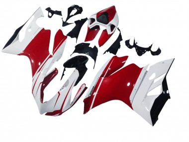 Billigste Ducati 1199 Motorrad Verkleidung 2011-2014 - Weiss Rot Glanzendes Schwarz