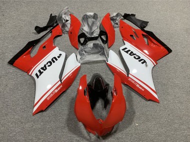 Billigste Ducati 1199 Motorrad Verkleidung 2011-2014 - Rot Weiss Glanzendes Schwarz
