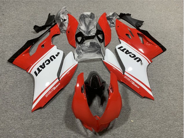 Billigste Ducati 1199 Motorrad Verkleidung 2011-2014 - Rot Weiss Glanzendes Schwarz