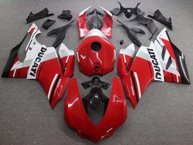 Billigste Ducati 959 Motorrad Verkleidung 2015-2020 - Weiss Rot Glanzendes Schwarz
