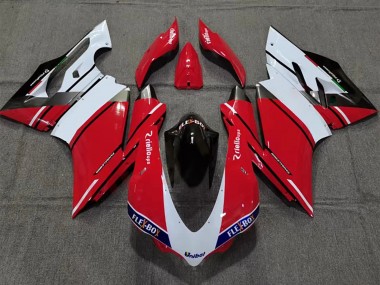 Billigste Ducati 959/1299 Motorrad Verkleidung 2015-2020 - Weiss Rot Glanzendes Schwarz Unibat Flex-Box