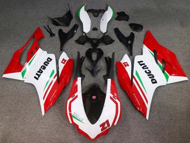 Billigste Ducati 959/1299 Motorrad Verkleidung 2015-2020 - Weiss Rot Grun Glanzendes Schwarz 21
