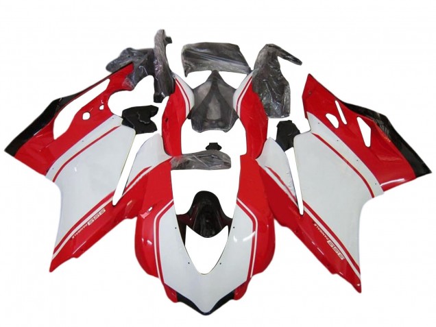 Billigste Ducati 959 Motorrad Verkleidung Kit 2015-2020 - Weiss Rot Glanzendes Schwarz