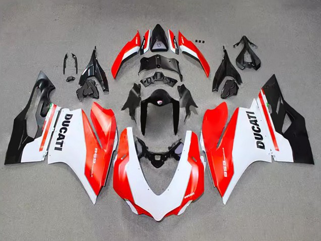Billigste Ducati 959 Motorrad Verkleidung 2015-2020 - Weiss Rot Glanzendes Schwarz