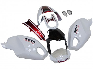 Billigste Ducati Monster 696 796 1100 1100S Motorrad Verkleidung 2008-2012 - Weiss Rot Glanzendes Schwarz