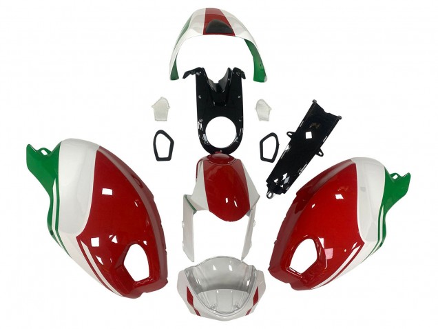 Billigste Ducati Monster 696 796 1100 1100S Motorrad Verkleidung 2008-2012 - Weiss Rot Grun