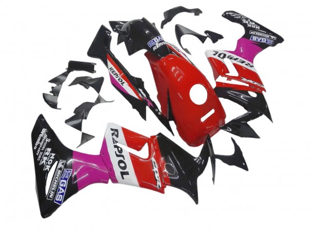 Billigste Honda CBR125R Motorrad Verkleidung 2002-2006 - Rosa Weiss Rot Glanzendes Schwarz Repsol Michelin