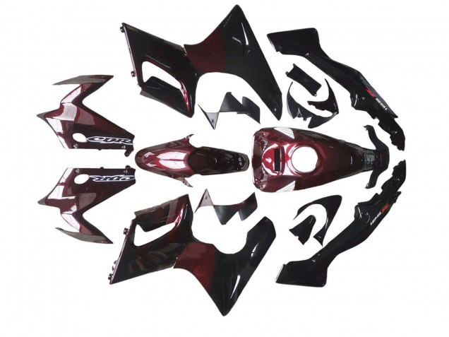 Billigste Honda CBR125R Motorrad Verkleidung 2002-2006 - Glanzendes Schwarz Rot Flamme