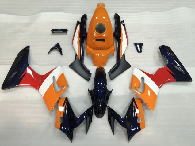 Billigste Honda CBR125R Motorrad Verkleidung 2002-2006 - Orange Weiss Rot Glanzendes Schwarz