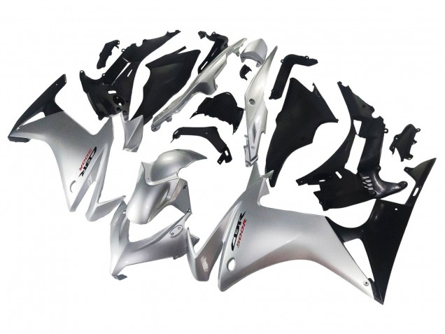 Billigste Honda CBR500R Motorrad Verkleidung 2013-2015 - Silber Glanzendes Schwarz