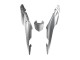Billigste Honda CBR500R Motorrad Verkleidung 2013-2015 - Silber Glanzendes Schwarz