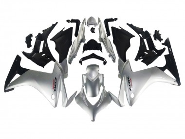 Billigste Honda CBR500R Motorrad Verkleidung 2013-2015 - Silber Glanzendes Schwarz