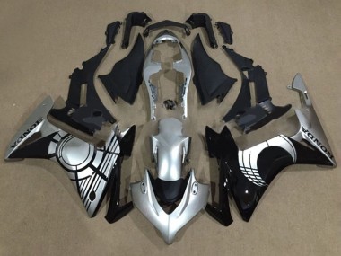 Billigste Honda CBR500R Motorrad Verkleidung 2013-2015 - Silber Glanzendes Schwarz