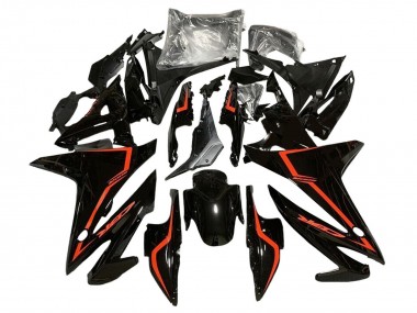 Billigste Honda CBR500R Motorrad Verkleidung 2016-2018 - Glanzendes Schwarz Rot