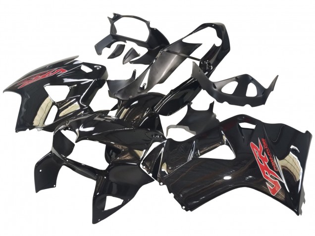 Billigste Honda VFR 800 Motorrad Verkleidung 1998-2001 - Glanzendes Schwarz Rot Aufkleber