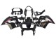 Billigste Honda VFR 800 Motorrad Verkleidung 1998-2001 - Glanzendes Schwarz Rot Aufkleber