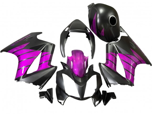 Billigste Honda VFR 800 Motorrad Verkleidung 2002-2013 - Lila Matt Schwarz