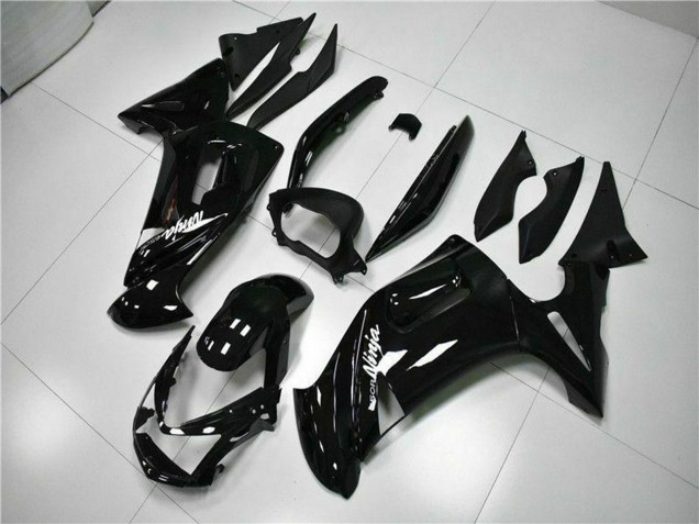 Billigste Kawasaki EX650 Motorrad Verkleidung 2006-2008 - Glanzendes Schwarz Weiss