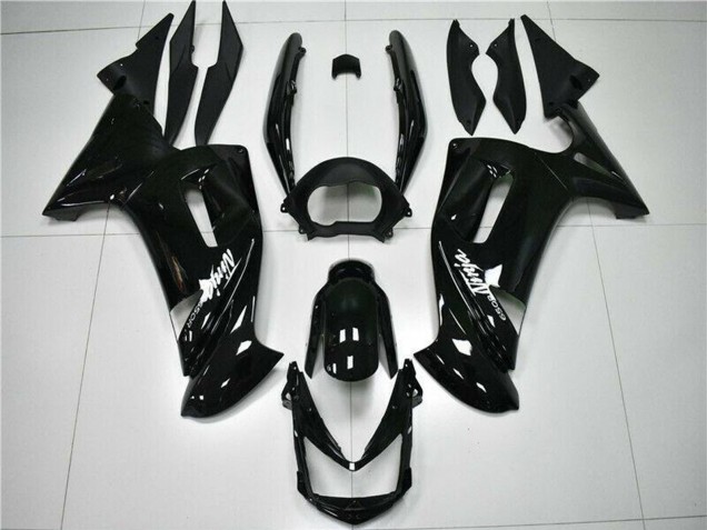 Billigste Kawasaki EX650 Motorrad Verkleidung 2006-2008 - Glanzendes Schwarz Weiss