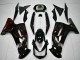 Billigste Kawasaki EX650 Motorrad Verkleidung 2006-2008 - Glanzendes Schwarz Rot Flamme
