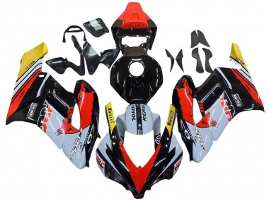 Billigste Honda CBR1000RR Motorrad Verkleidung 2004-2005 - Gelb Rot Weiss Glanzendes Red Bull Repsol HRC