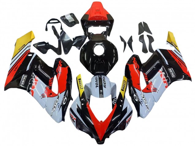 Billigste Honda CBR1000RR Motorrad Verkleidung 2004-2005 - Gelb Rot Weiss Glanzendes Red Bull Repsol HRC