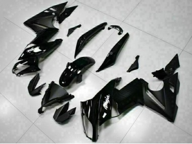Billigste Kawasaki EX650 Motorrad Verkleidung 2009-2011 - Glanzendes Schwarz Weiss Aufkleber