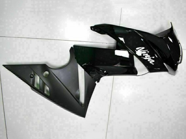 Billigste Kawasaki EX650 Motorrad Verkleidung 2009-2011 - Glanzendes Schwarz Weiss Aufkleber