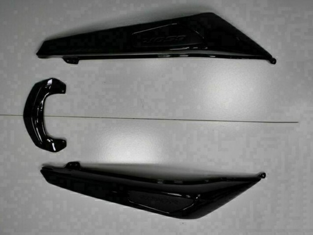 Billigste Kawasaki EX650 Motorrad Verkleidung 2009-2011 - Glanzendes Schwarz Weiss Aufkleber