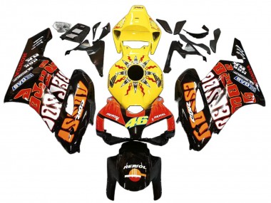 Billigste Honda CBR1000RR Motorrad Verkleidung 2004-2005 - Gelb Orange Glanzendes Schwarz Repsol Rossi 46