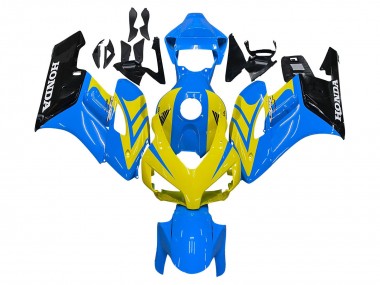 Billigste Honda CBR1000RR Motorrad Verkleidung 2004-2005 - Blau Gelb Glanzendes Schwarz