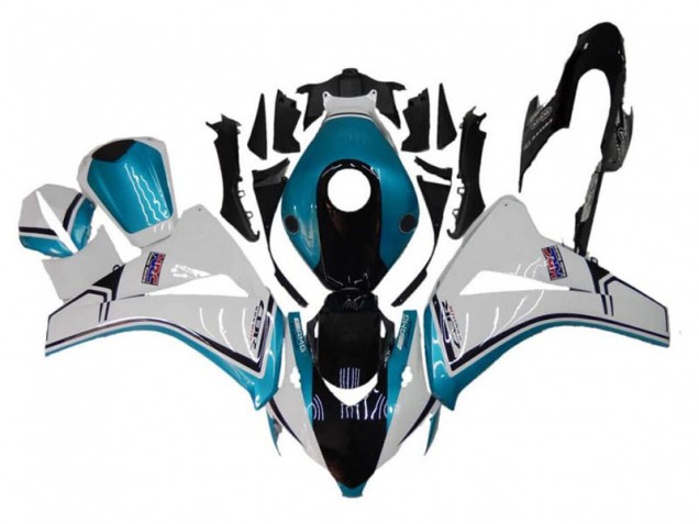 Billigste Honda CBR1000RR Motorrad Verkleidung 2008-2011 - Weiss Blau Glanzendes Schwarz