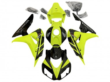 Billigste Honda CBR1000RR Motorrad Verkleidung 2006-2007 - Gelb Glanzendes Schwarz