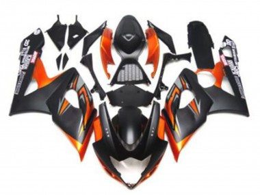 Billigste Suzuki GSXR 1000 Motorrad Verkleidung 2005-2006 - Glanzendes Schwarz Matt Schwarz Schwarz Orange