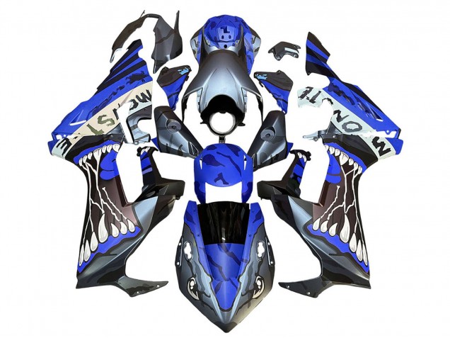 Billigste Honda CBR1000RR Motorrad Verkleidung 2017-2023 - Blau Grau Glanzendes Schwarz Monster