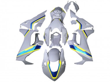 Billigste Honda CBR1000RR Motorrad Verkleidung 2017-2023 - Weiss Blau Gelb