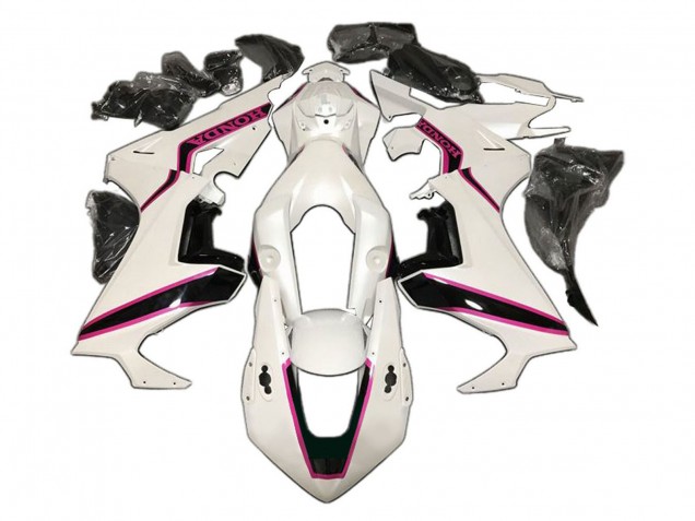 Billigste Honda CBR1000RR Motorrad Verkleidung 2017-2023 - Weiss Rosa Glanzendes Schwarz