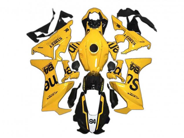 Billigste Honda CBR1000RR Motorrad Verkleidung 2017-2023 - Gelb Glanzendes Schwarz Supreme 84
