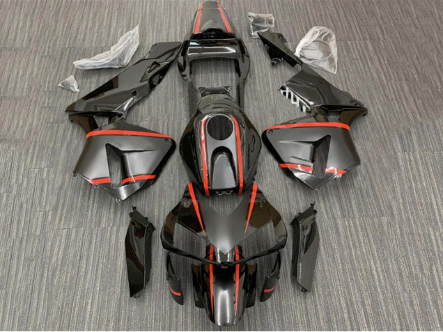 Billigste Honda CBR600RR Motorrad Verkleidung 2003-2004 - Glanzendes Schwarz Rot Streifen