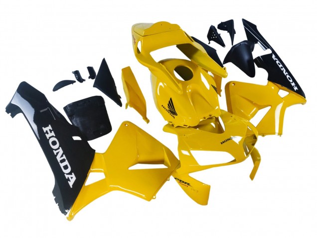 Billigste Honda CBR600RR Motorrad Verkleidung 2003-2004 - Gelb Glanzendes Schwarz