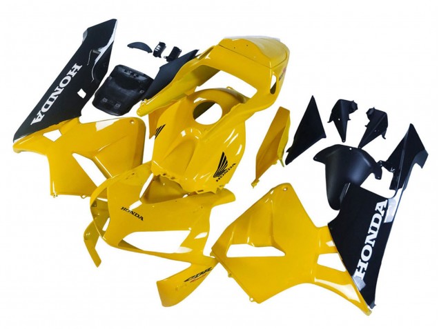 Billigste Honda CBR600RR Motorrad Verkleidung 2003-2004 - Gelb Glanzendes Schwarz