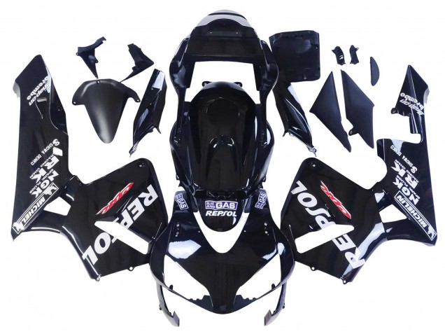 Billigste Honda CBR600RR Motorrad Verkleidung 2003-2004 - Glanzendes Schwarz Weiss Repsol
