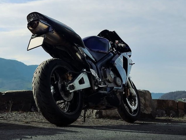 Billigste Honda CBR600RR Motorrad Verkleidung 2003-2004 - Dunkel Blau Glanzendes Schwarz