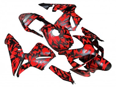 Billigste Honda CBR600RR Motorrad Verkleidung 2003-2004 - Schwarz Rot Grau Camouflage