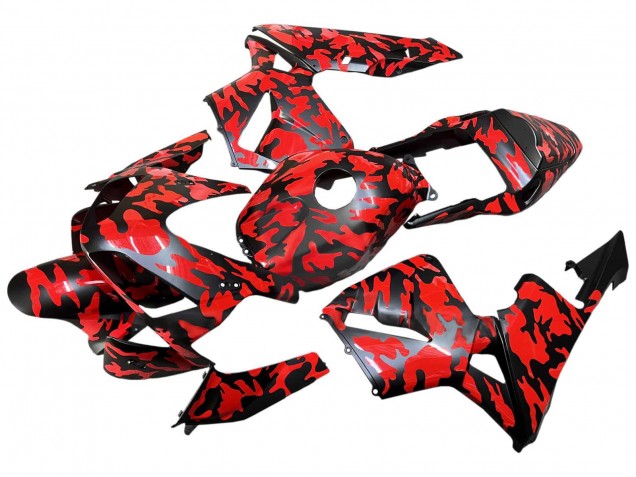 Billigste Honda CBR600RR Motorrad Verkleidung 2003-2004 - Schwarz Rot Grau Camouflage