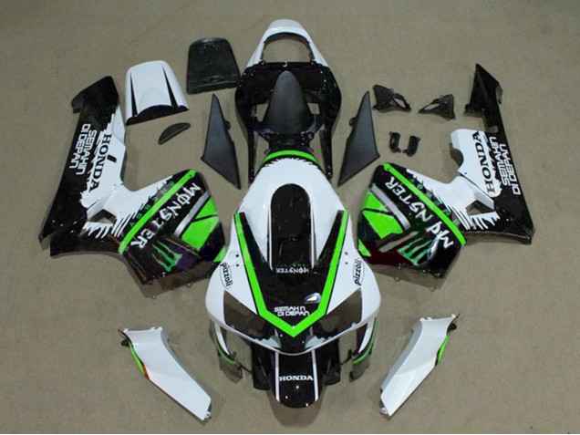 Billigste Honda CBR600RR Motorrad Verkleidung 2003-2004 - Weiss Grun Glanzendes Schwarz Monster