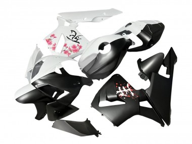 Billigste Honda CBR600RR Motorrad Verkleidung 2005-2006 - Schwarz Weiss mit Kirschblute