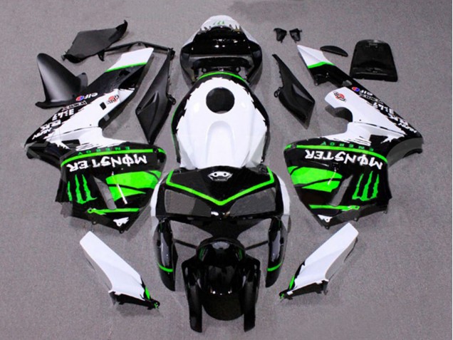 Billigste Honda CBR600RR Motorrad Verkleidung 2005-2006 - Weiss Schwarz Grun Monster